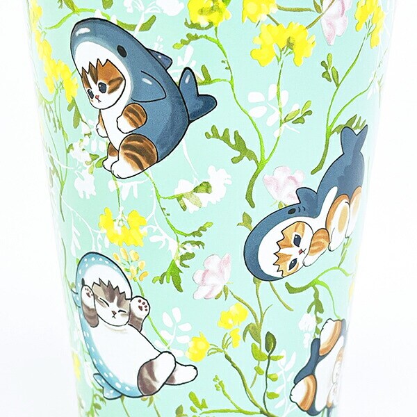 モフサンド ×日比谷花壇 サメにゃん 2WAY真空二重タンブラー(M) コップ ランチ mofusand