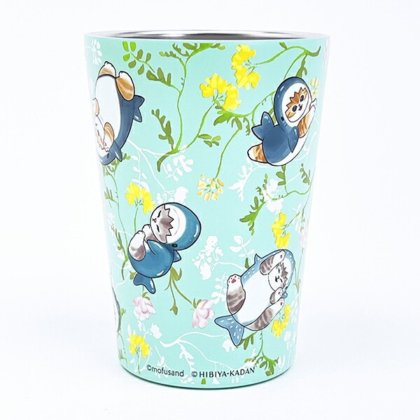 モフサンド ×日比谷花壇 サメにゃん 2WAY真空二重タンブラー(M) コップ ランチ mofusand