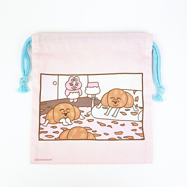 おぱんちゅうさぎ クロワッサン 巾着袋 おぱんちゅ ピンク