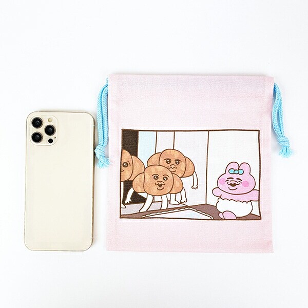 おぱんちゅうさぎ クロワッサン 巾着袋 おぱんちゅ ピンク