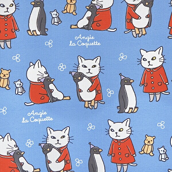 アンジー・ラ・コケット☆麗しのアンジー カフェカーテン アンジーとペンギン インテリア 72cm×100cm