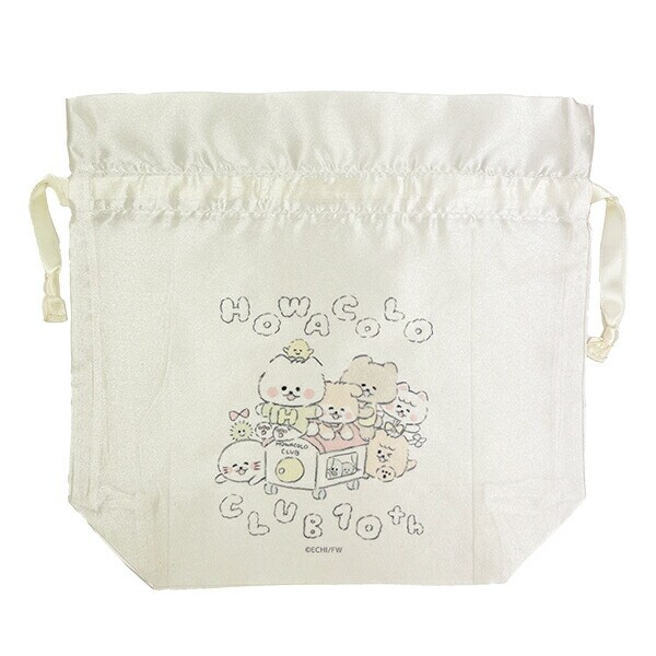 ほわころくらぶ 10周年記念 サテンフリルポーチ巾着