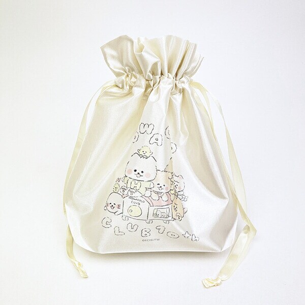 ほわころくらぶ 10周年記念 サテンフリルポーチ巾着