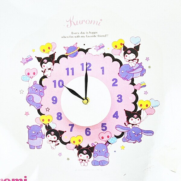 サンリオ クロミ ウォールクロックステッカー 時計 日本製 Sanrio
