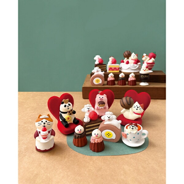 デコレ(DECOLE) コンコンブル コンコンスイーツパーラー ウエイトレス猫 いちごパフェ フィギュア 置物