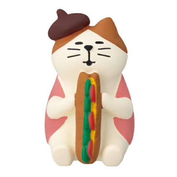 デコレ(DECOLE) コンコンブル やまねこベーカリーまったりパンまつり バゲットサンド猫 フィギュア 置物