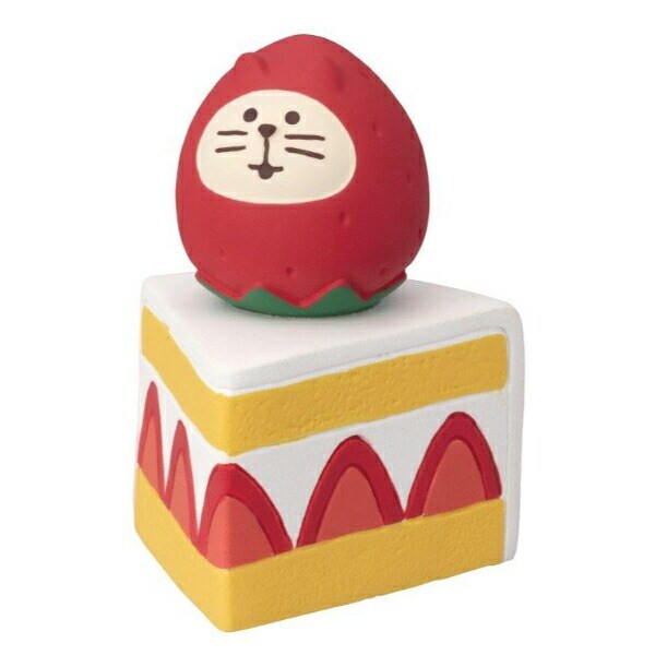 デコレ(DECOLE) コンコンブル 洋菓子コンブルジャンボないちごフェア いちご猫だるまのショートケーキ フィギュア 置物