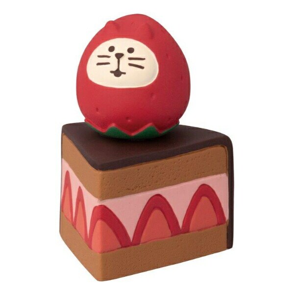デコレ(DECOLE) コンコンブル 洋菓子コンブルジャンボないちごフェア いちご猫だるまのチョコケーキ フィギュア 置物