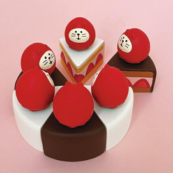 デコレ(DECOLE) コンコンブル 洋菓子コンブルジャンボないちごフェア いちご猫だるまのチョコケーキ フィギュア 置物