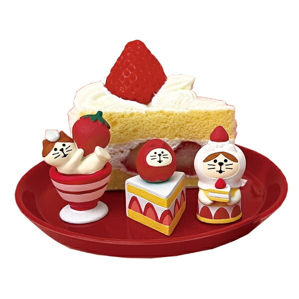 デコレ(DECOLE) コンコンブル 洋菓子コンブルジャンボないちごフェア ねこずきん ショートケーキ フィギュア 置物