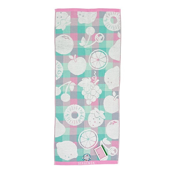 ドラえもん フルーツ フェイスタオル (ピンク)