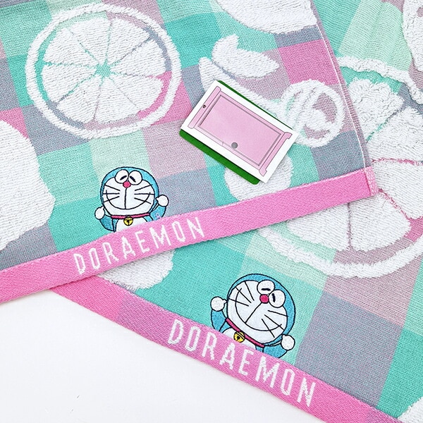 ドラえもん フルーツ フェイスタオル (ピンク)