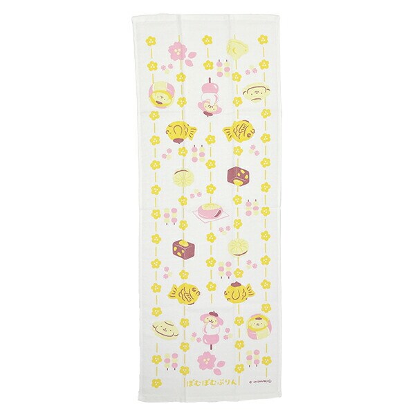 サンリオ ポムポムプリン 和菓子 タオルてぬぐい 日本製 Sanrio