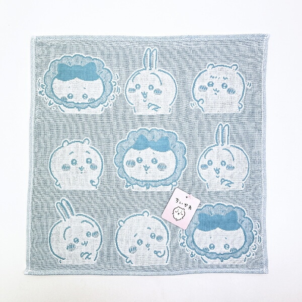 ちいかわ 汁はねガード ウォッシュタオル ブルー