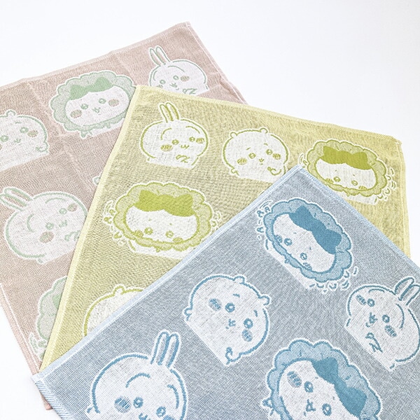 ちいかわ 汁はねガード ウォッシュタオル ブルー