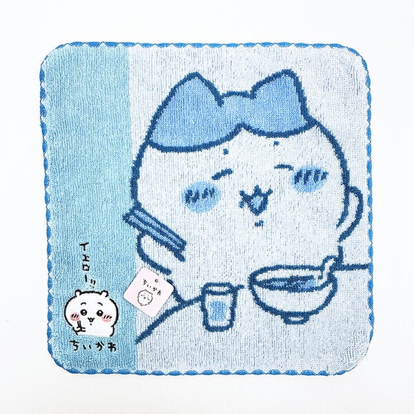 ちいかわ イエロー！！ タオルハンカチ ブルー