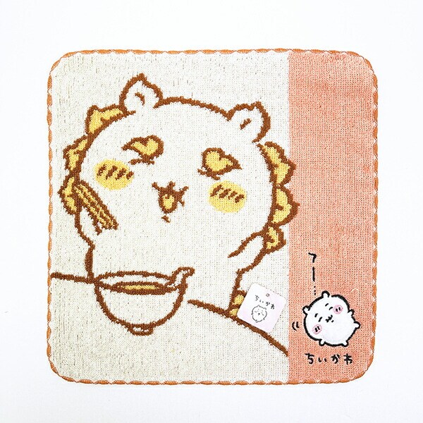 ちいかわ イエロー！！ タオルハンカチ オレンジ