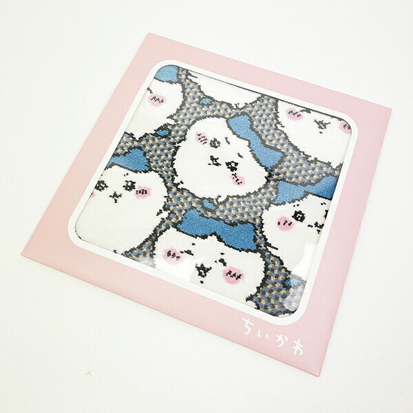 ちいかわ ハチワレ シェニール織 タオルハンカチ(ブルー) ハチワレいっぱい