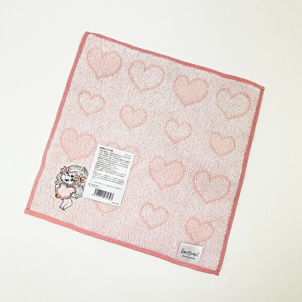 水森亜土 ハートのプレゼント ハンドタオル (ピンク) ハンカチ