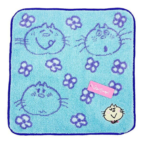 水森亜土 みーたん ハンドタオル (ブルー) ハンカチ