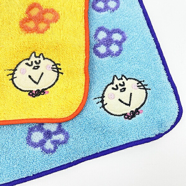 水森亜土 みーたん ハンドタオル (ブルー) ハンカチ