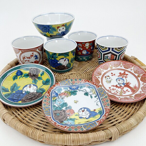 ドラえもん 九谷焼 そばちょこ 古九谷風・亀甲柄 蕎麦猪口 食器 キッチン