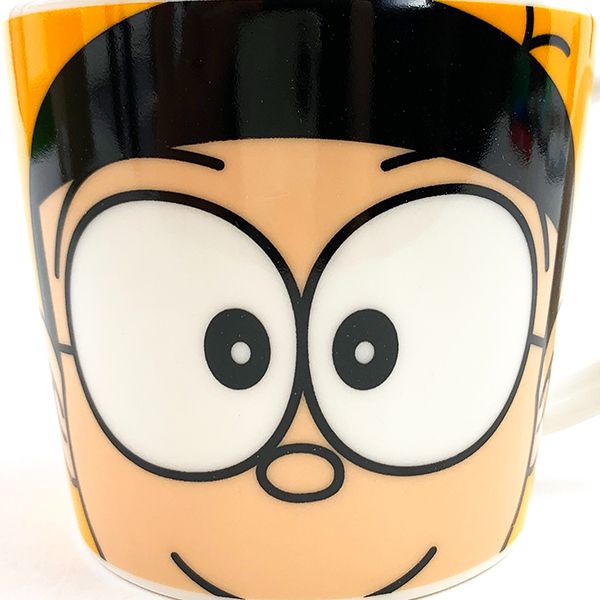 ドラえもん のび太 フェイスマグ  m オレンジ マグカップ 休憩 ホット 食器(mcd)