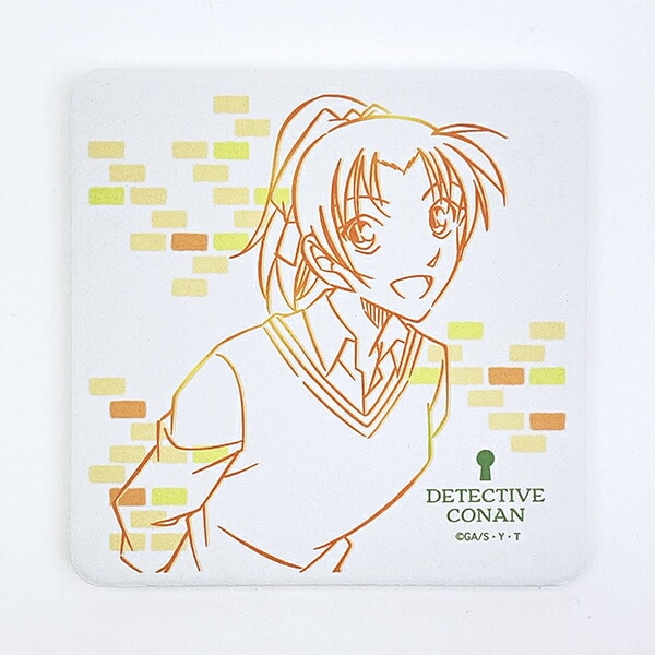 名探偵コナン 和葉 ラインアート 角型陶製吸水コースター キッチン