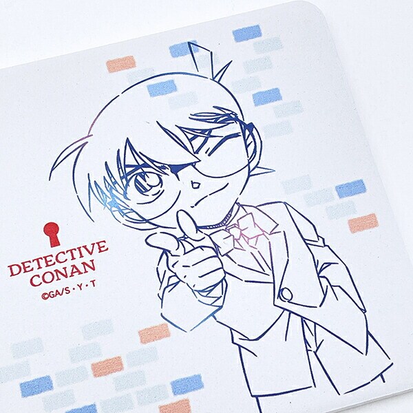 名探偵コナン ラインアート 角型陶製吸水コースター キッチン