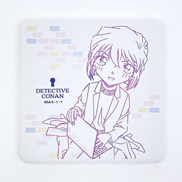 名探偵コナン 灰原 ラインアート 角型陶製吸水コースター キッチン