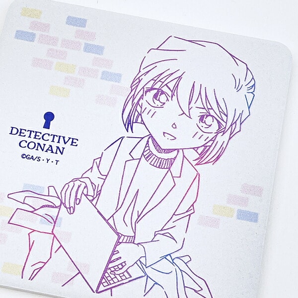 名探偵コナン 灰原 ラインアート 角型陶製吸水コースター キッチン