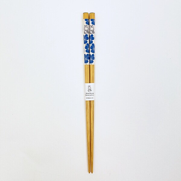 ミッフィー miffy フラワーパターン 和紙巻箸(ブルー) 食器 日本製