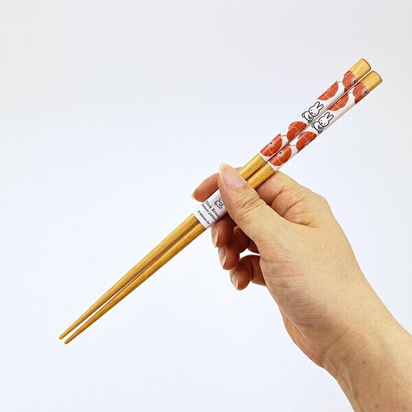 ミッフィー miffy フラワーパターン 和紙巻箸(レッド) 食器 日本製