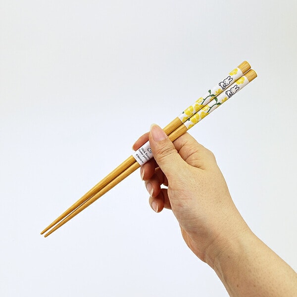 ミッフィー miffy フラワーパターン 和紙巻箸(イエロー) 食器 日本製