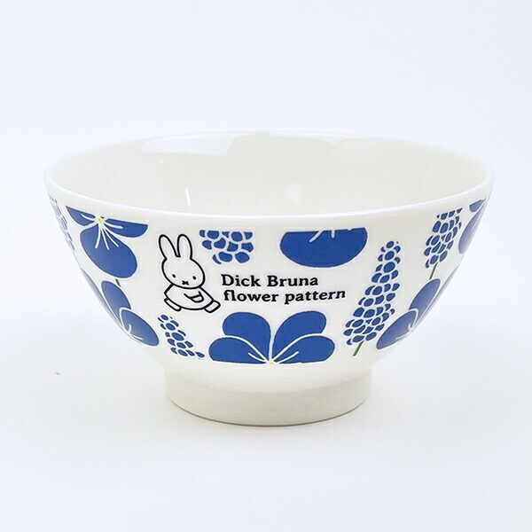 ミッフィー miffy フラワーパターン 茶碗(ブルー) 食器 日本製