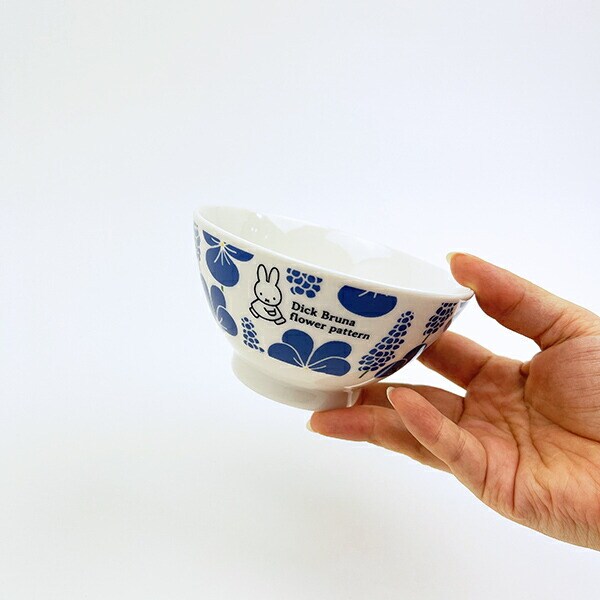 ミッフィー miffy フラワーパターン 茶碗(ブルー) 食器 日本製