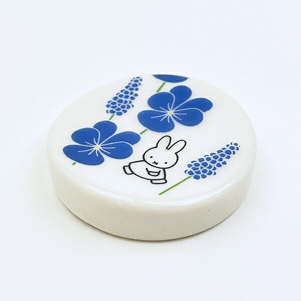 ミッフィー miffy フラワーパターン 丸箸置き(ブルー) 食器 日本製