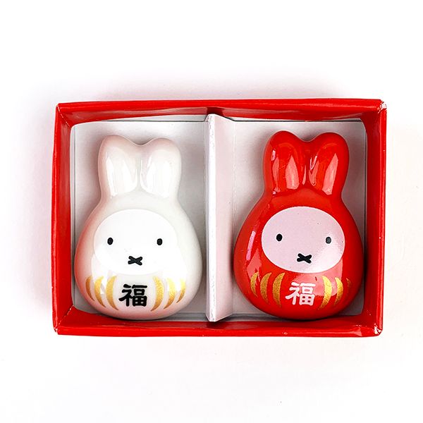 ミッフィー コウハクハシオキセットフクダルマ MF 箸置き 箸 紅白 お祝い 正月 赤 白 グッズ