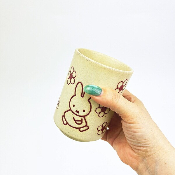 ミッフィー miffy お花 湯呑 ホワイトベージュ コップ 食器 日本製