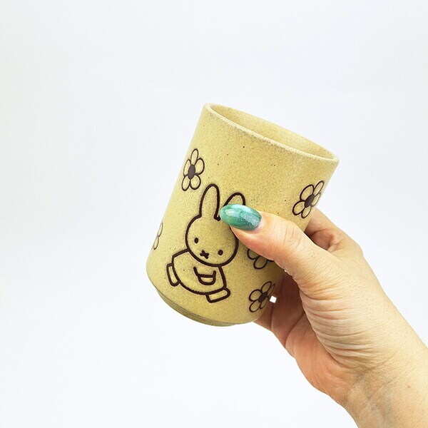 ミッフィー miffy お花 湯呑 イエローベージュ コップ 食器 日本製