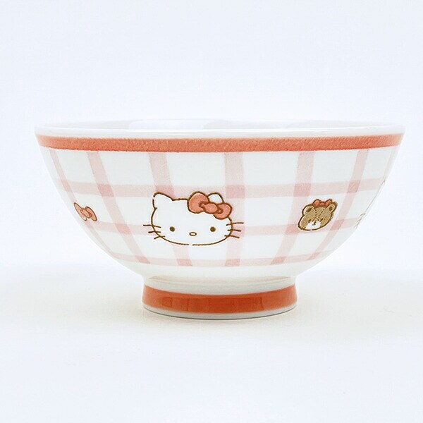 サンリオ ハローキティ 染付茶碗 チェック 食器 日本製 Sanrio