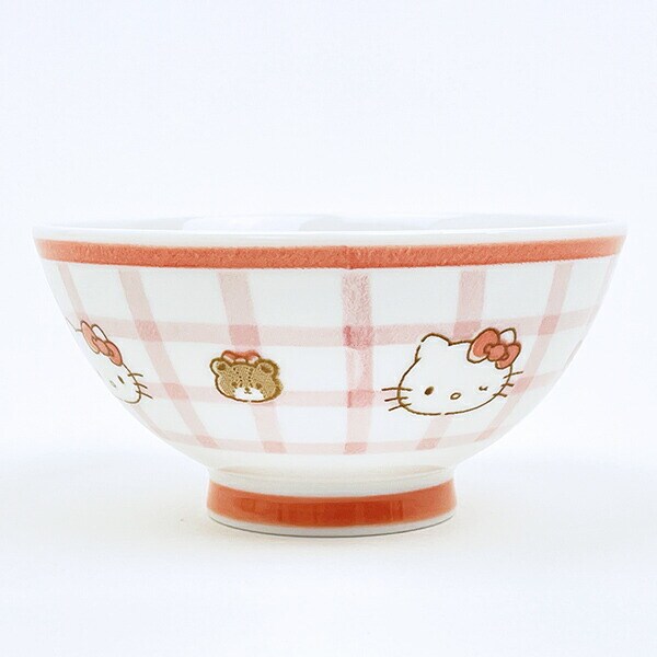 サンリオ ハローキティ 染付茶碗 チェック 食器 日本製 Sanrio