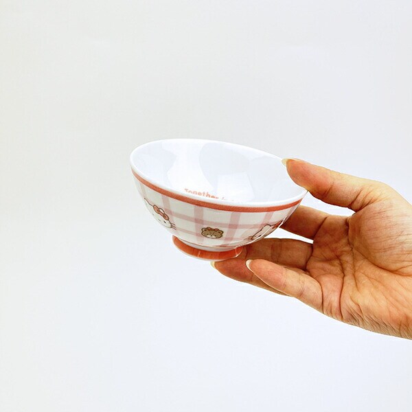 サンリオ ハローキティ 染付茶碗 チェック 食器 日本製 Sanrio