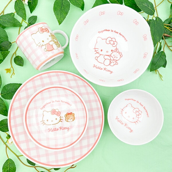 サンリオ ハローキティ 染付茶碗 チェック 食器 日本製 Sanrio