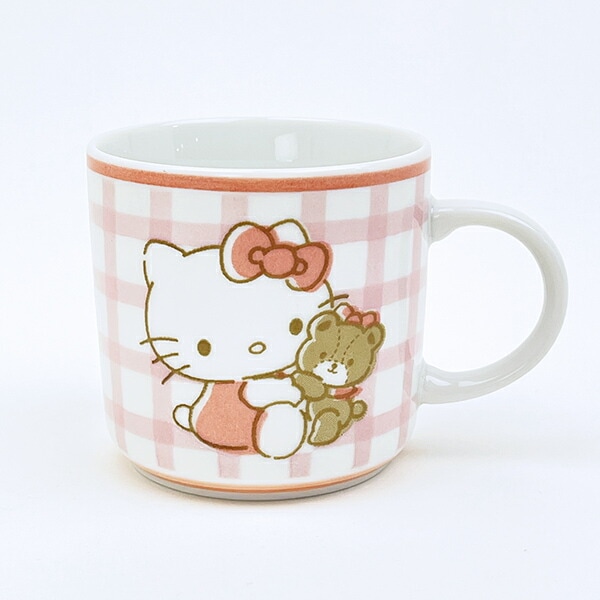 サンリオ ハローキティ 染付マグカップ チェック コップ 日本製 Sanrio