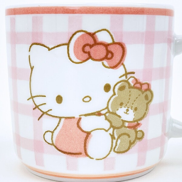 サンリオ ハローキティ 染付マグカップ チェック コップ 日本製 Sanrio