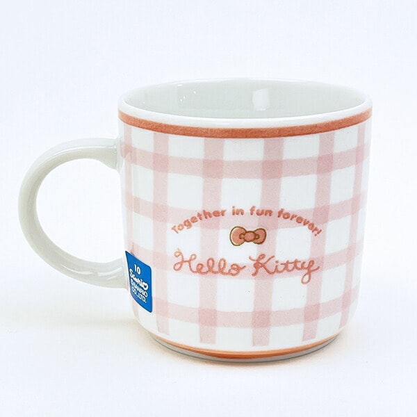 サンリオ ハローキティ 染付マグカップ チェック コップ 日本製 Sanrio