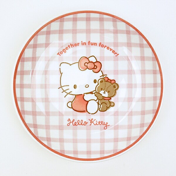 サンリオ ハローキティ 染付カレー皿 チェック 食器 日本製 Sanrio