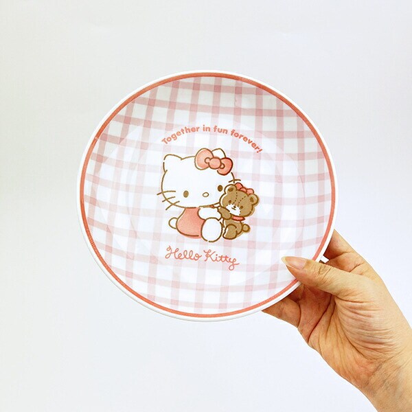 サンリオ ハローキティ 染付カレー皿 チェック 食器 日本製 Sanrio