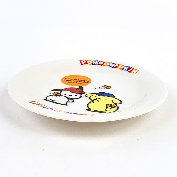 ポムポムプリン ポチャッコ ポムポムプリン ポチャッコ ケーキプレート プリン×ポチャッコ 皿 キッチン用品 インテリア 白(mcd)